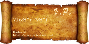 Vitéz Pál névjegykártya